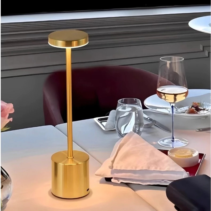 Luminária de mesa LED moderna com função de carregamento por toque, restaurante, lâmpada de leitura USB COD