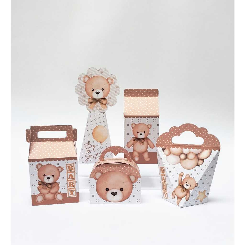 PERSONALIZADOS CHÁ REVELAÇÃO URSO -CAIXINHAS PERSONALIZADAS PEGUE E MONTE-LEMBRACINHA-FESTA INFANTIL