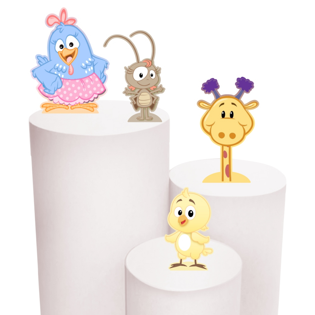 Kit Festa 4 Display de 30cm Totens para Decoração Festa Galinha Pintadinha Candy MDF Cortado a Laser em Oferta na Shopee