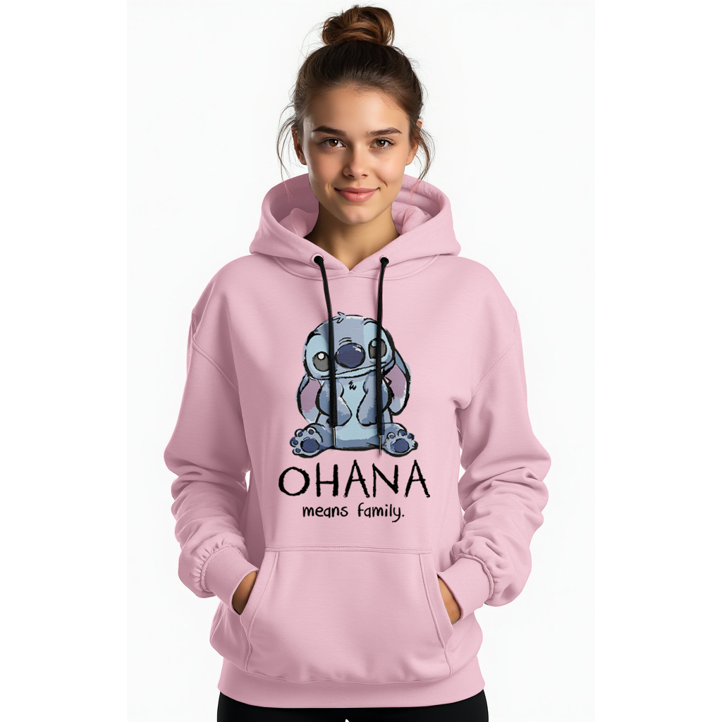 Blusa de Moletom Lilo Ohana Familia Canguru Lilo & Stitch Fofo
