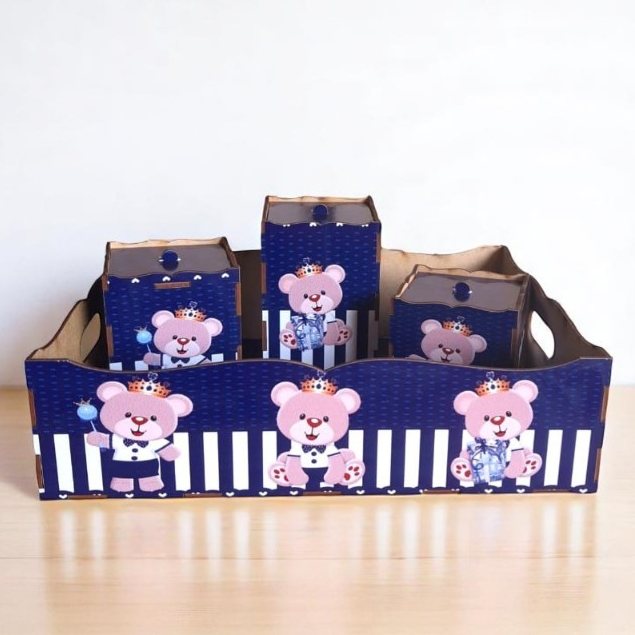 Bandeja Kit Higiene Bebê Adesivado 4 Peças