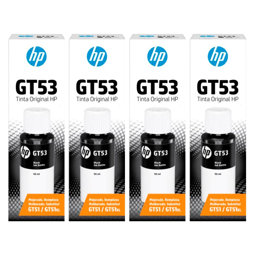 Kit 4 Refil De Tinta Hp Pretas Gt51 Gt53 Gt5810 416 517 532 Gt5822 Original Novo