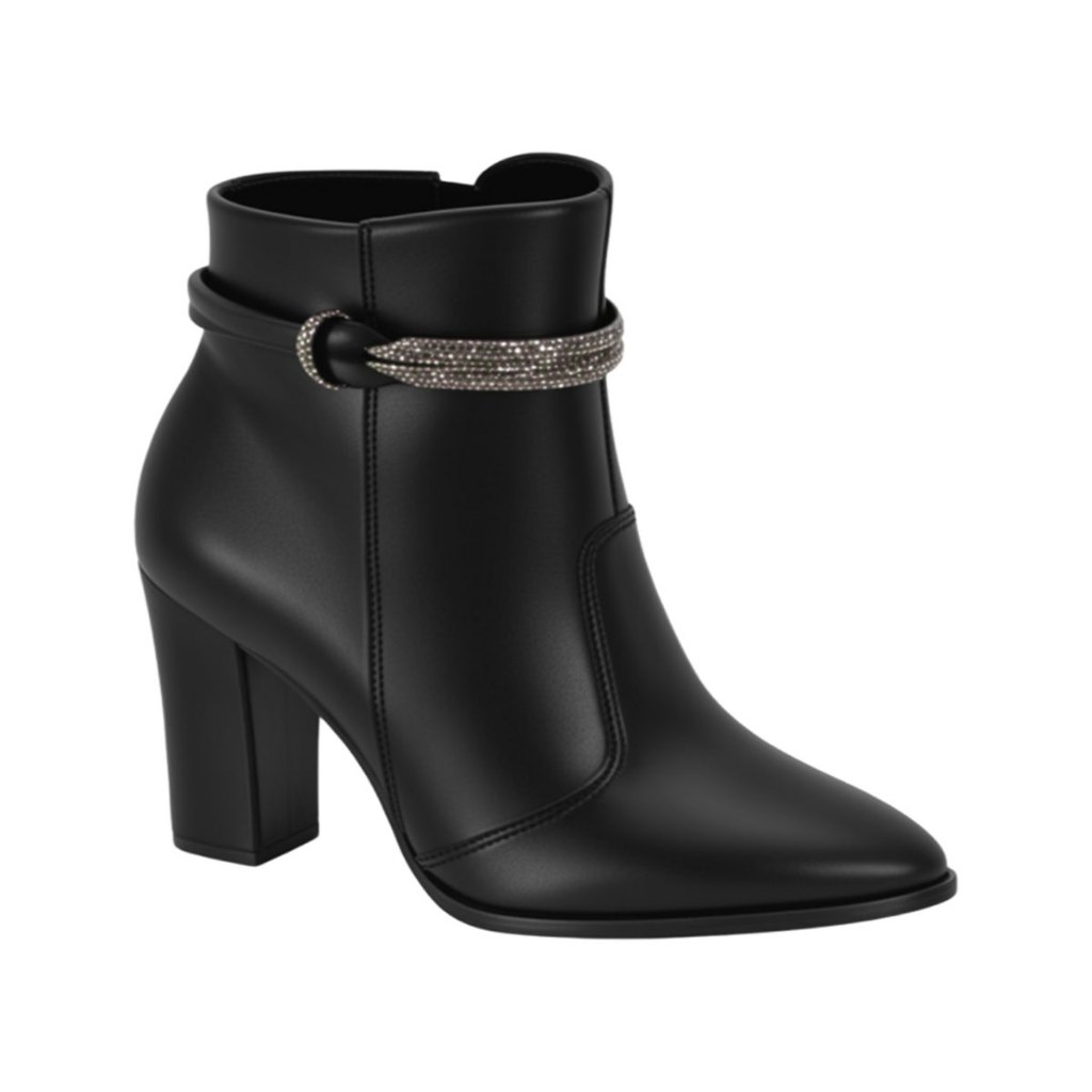 Bota Feminina Cano Curto Com Strass Beira Rio 9043.141