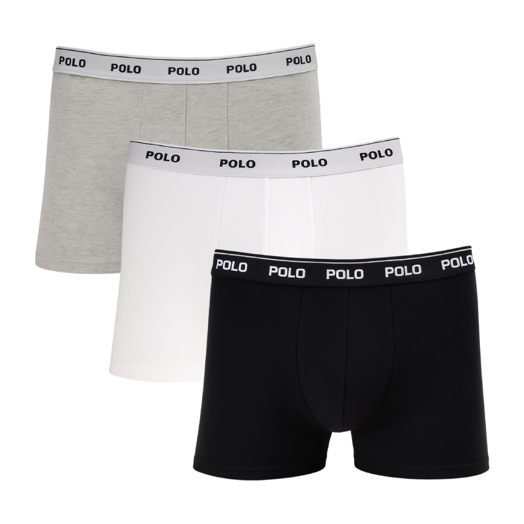 Kit 3 Cuecas Boxer Polo Star Cotton Algodão Masculina Original em Oferta na Shopee