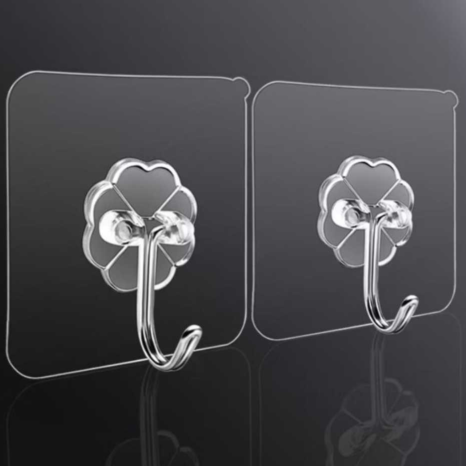 Kit 10-30 Ganchos Adesivos Prateado/Transparente Para Paredes De Cozinha, Banheiro, Quartos E Casa em Oferta na Shopee