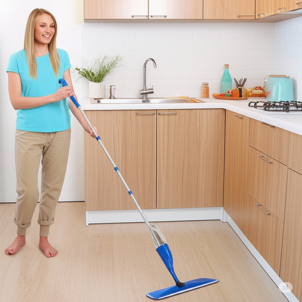 Mop Spray Com Reservatório Rodo Inteligente Limpeza Flash Microfibra Esfregão Mágico Flat