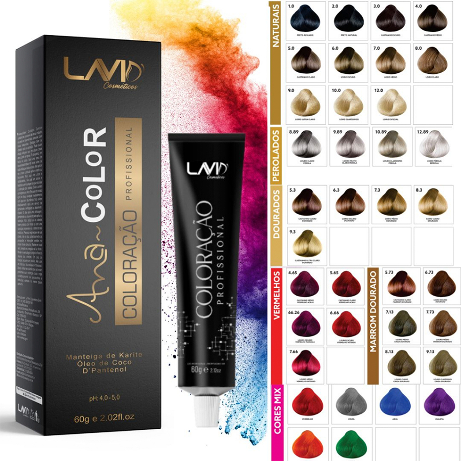 Coloração Profissional AnaColor Todas As Cores 60g.Lavid cosmeticos em Oferta na Shopee