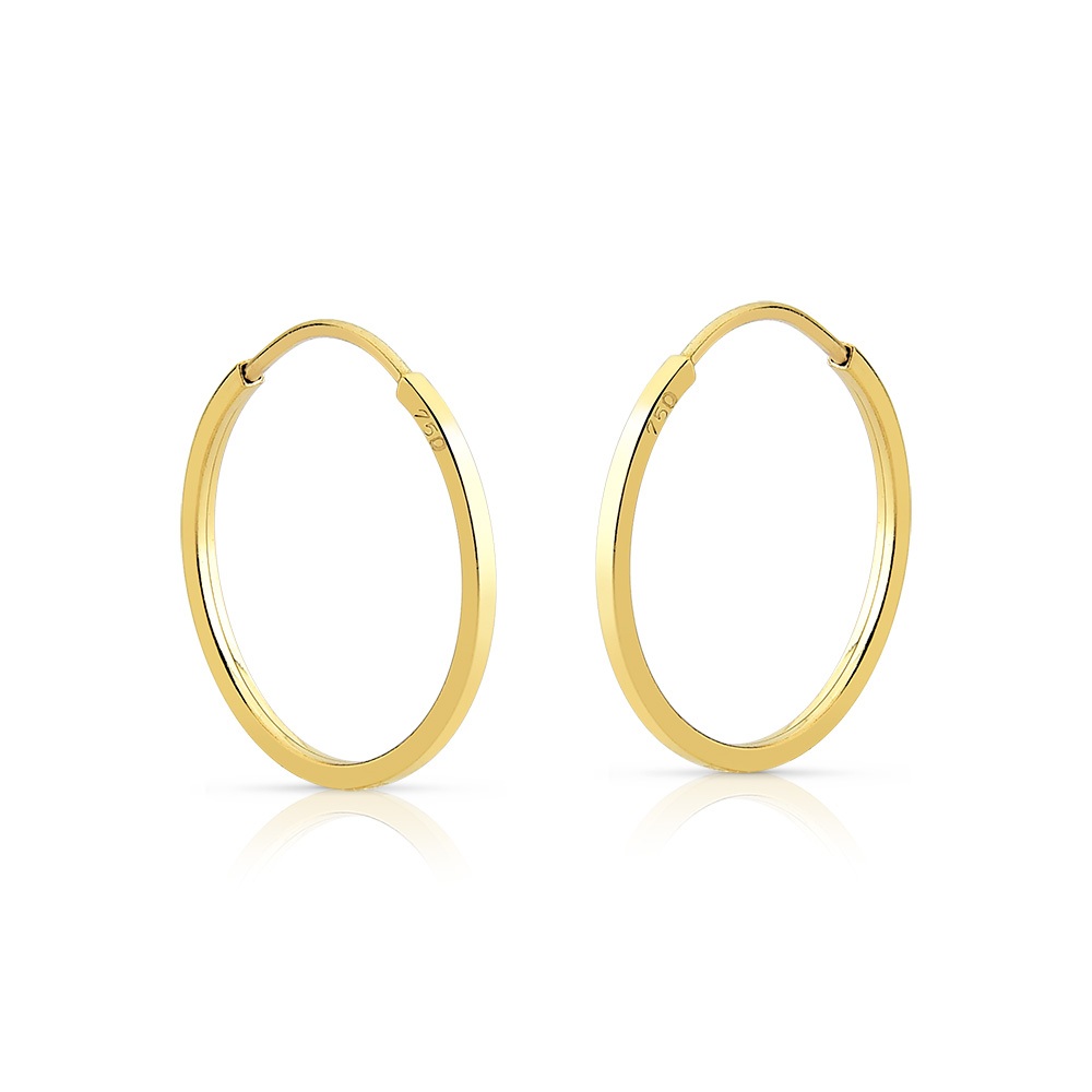 Brinco Argola Ouro 18k Maciço Redondo Unisex Segundo Furo 12mm em Oferta na Shopee