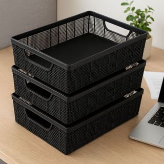 Kit 3 Cestos Organizadores Empilhável de Plástico 2 Litros Cozinha Banheiro Cozinha Jaguar em Oferta na Shopee