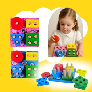 Brinquedo Educativo Encaixe Formas Geométricas para Bebês Criativo Pedagógico Mickey e Minnie em Oferta na Shopee