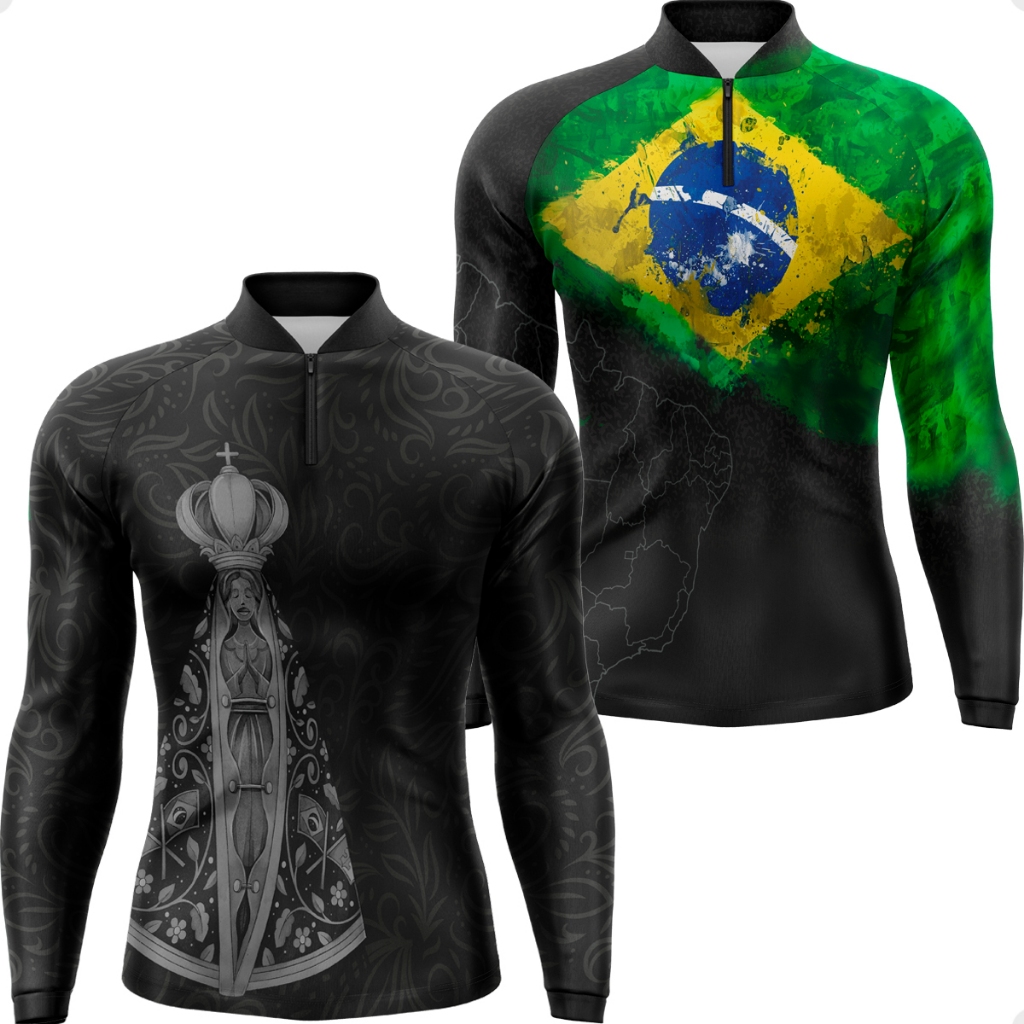Kit 2 Un Camisa Pesca Tecido Térmico Anti Mosquito Proteção Uv50+ Camisa Pescaria