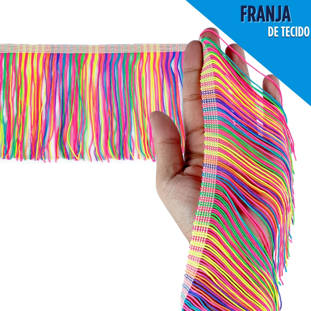 Franja de Tecido Decorativa 10 Metros x 15cm para Artesanato, Fantasias, Roupas e Enfeites - MN