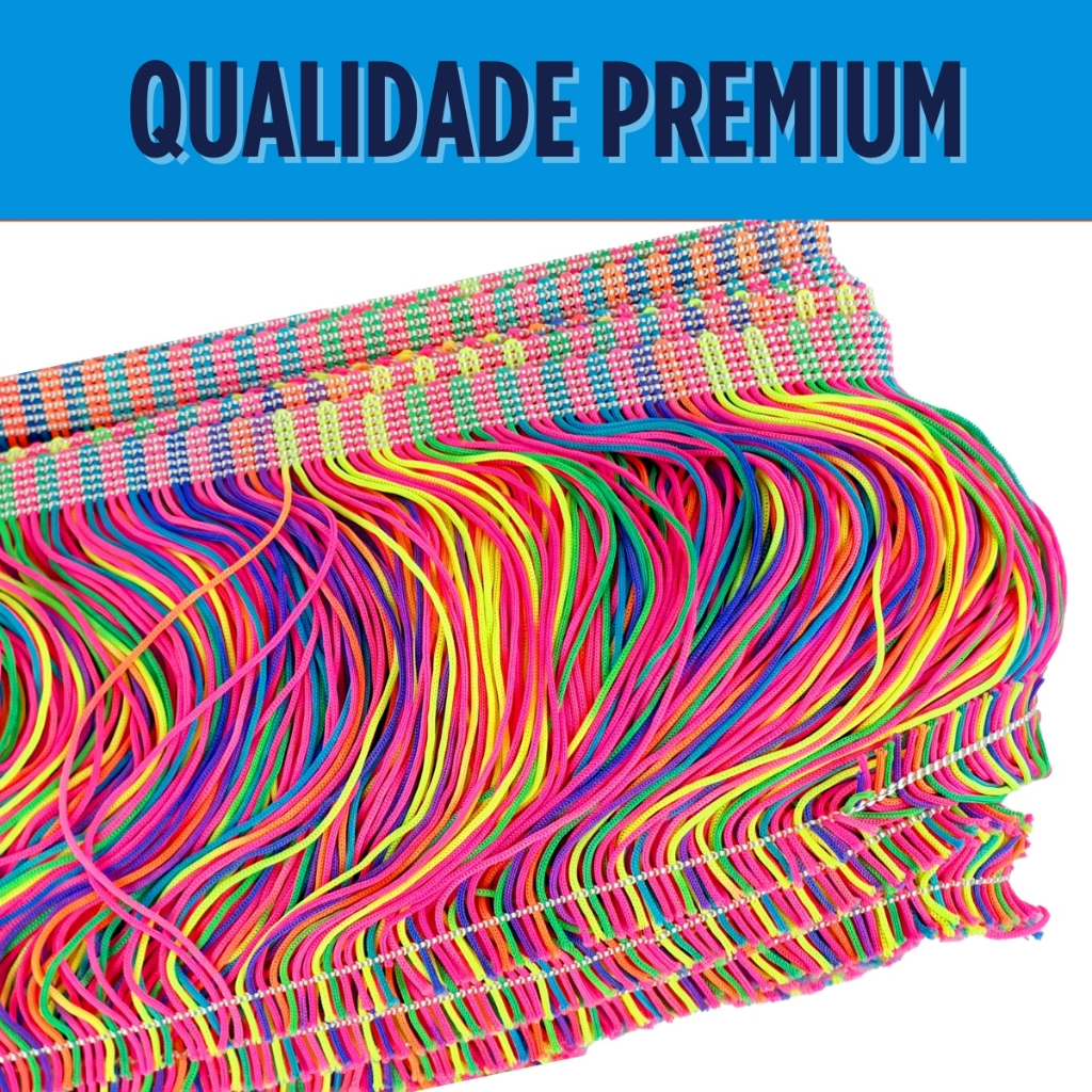 Franja de Tecido Decorativa 10 Metros x 15cm para Artesanato, Fantasias, Roupas e Enfeites - MN — imagem 2 de 2