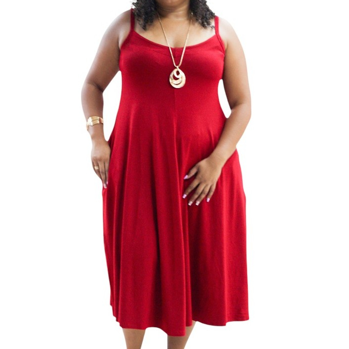 Vestido Vermelho Feminino Moda Evangélica Plus Size Soltinho Grande Autentika
