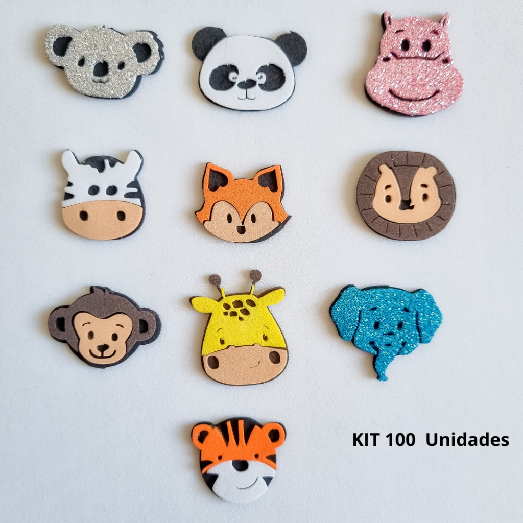 100 Apliques EVA Pet Safari | Corte a laser | Envio Rápido | Ideal para laços e Artesanatos