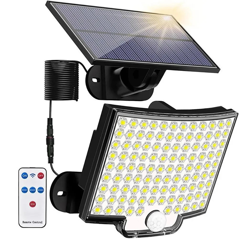 Luz Solar Com Painel Led De Parede Exterior 4 Modos IP65 À Prova d'Água Luminaria de Energia Solar