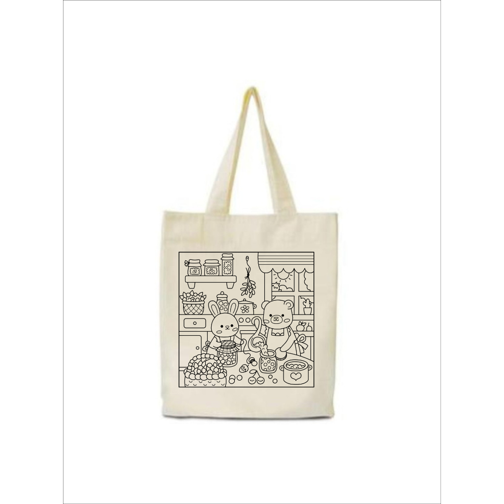 Sacola Cozy para Colorir Algodão cru 100% 30x35 - Kit com 20 unidades