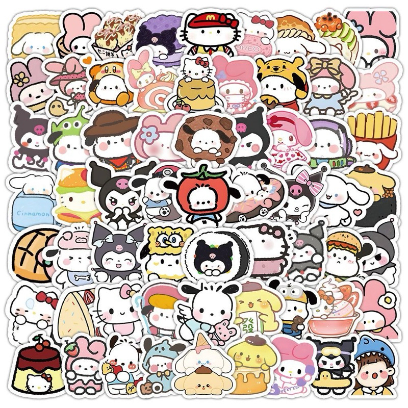 60 Peças Adesivos Fofos Sanrio Kitty Kuromii Stiti Kwai Stickers em Oferta na Shopee