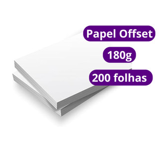 Papel Offset Opaline Liso 180g Branco Diplomata Kit 200, 100 ou 50 Folhas Masterprint