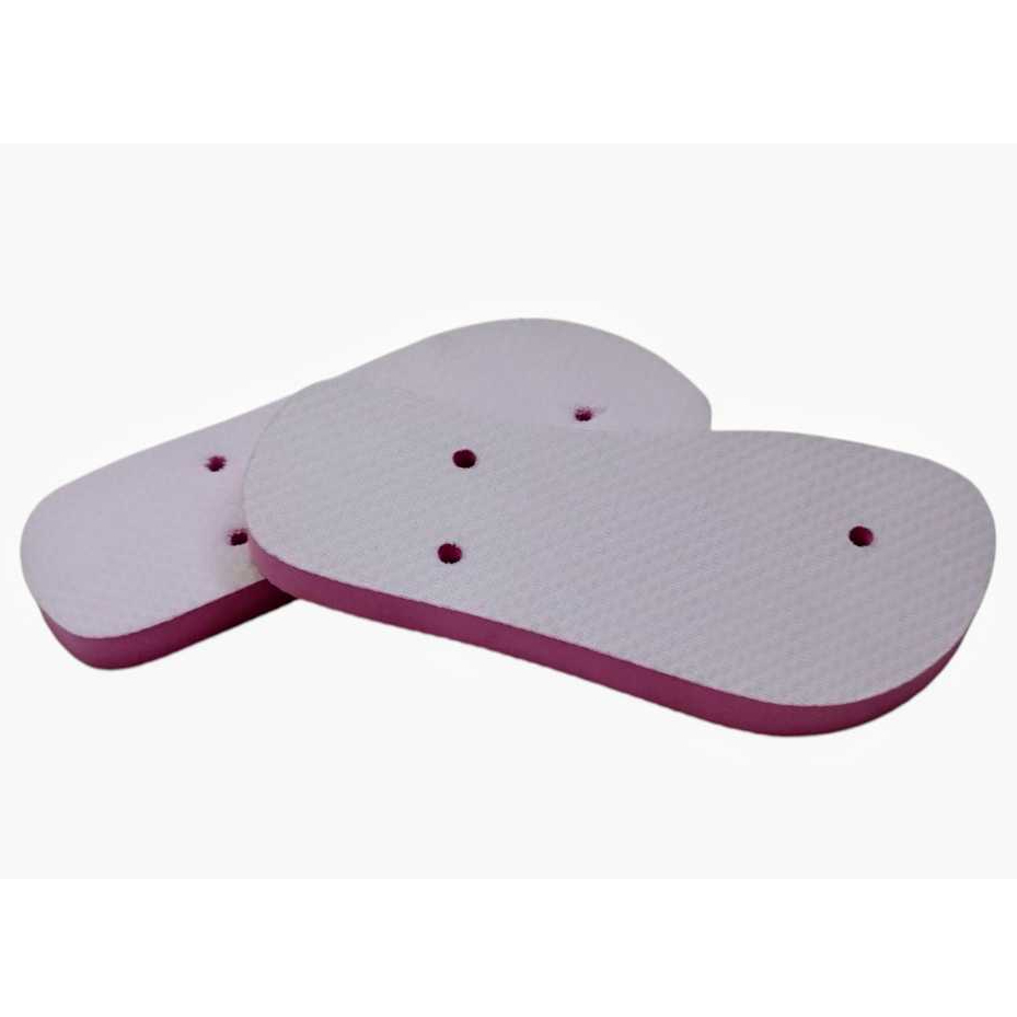 Kit 2 Solados de Chinelo Para Sublimação Tecido 100% Poliéster 2 Pares Sola Sem Correia