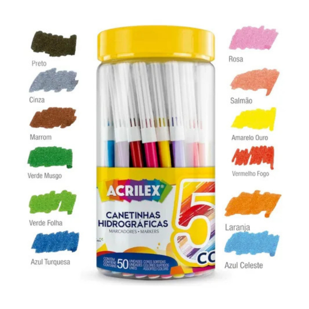 Canetinha Acrilex 50 Cores: Onde Comprar | BuscaProdutos