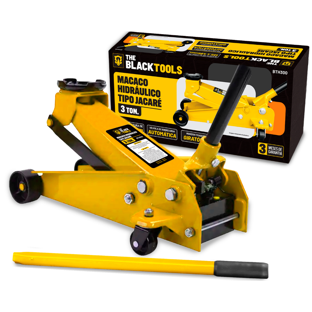 Macaco Jacaré Hidraulico 3 Toneladas Profissional Mecânico Bth300 The Black Tools em Oferta na Shopee