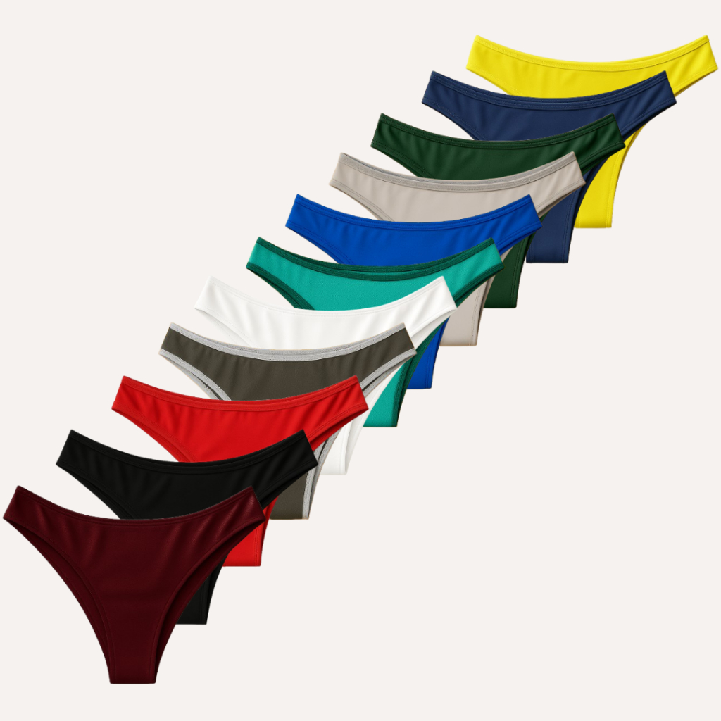 Kit 10 Calcinhas P ao Plus Size Fio Duplo Sem Costura no Bumbum Não Marca Roupa Microfibra