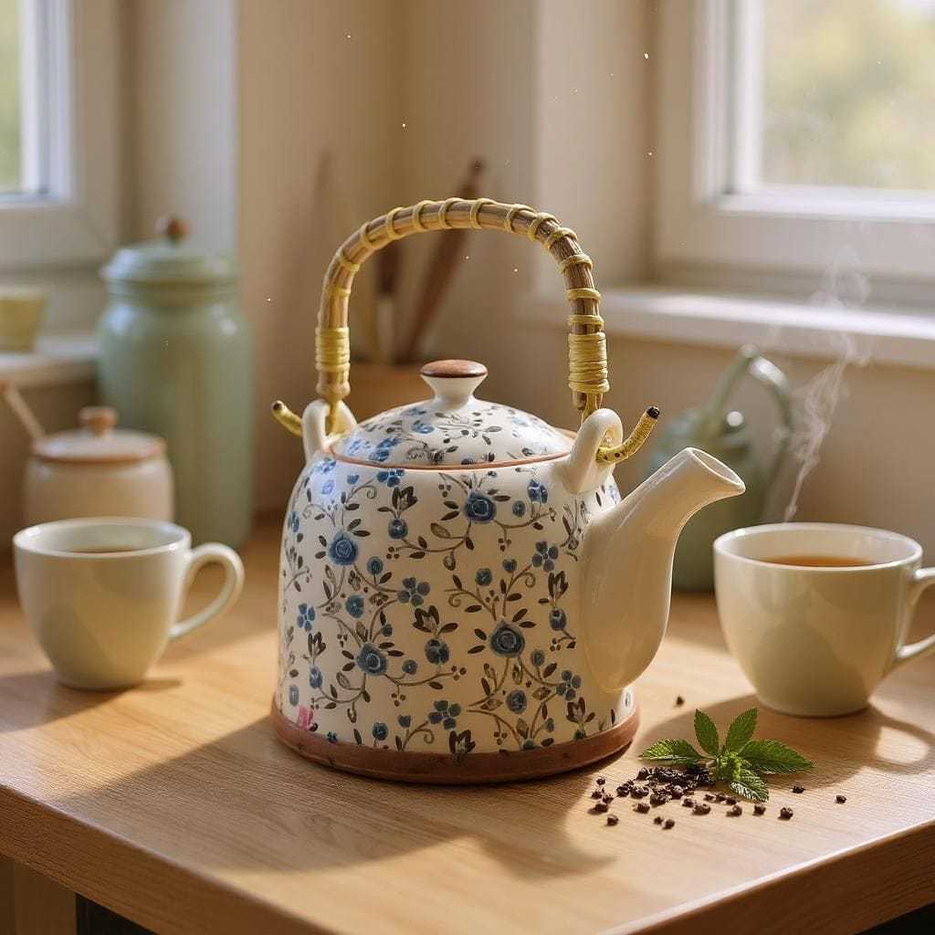 Bule de Porcelana para Chá Com Infusor Inox Chaleira 850ml em Oferta na Shopee