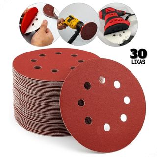 Disco Lixa pluma para lixadeira roto orbital  5" (125mm) 8 Furos 30 pecas - FELSEN