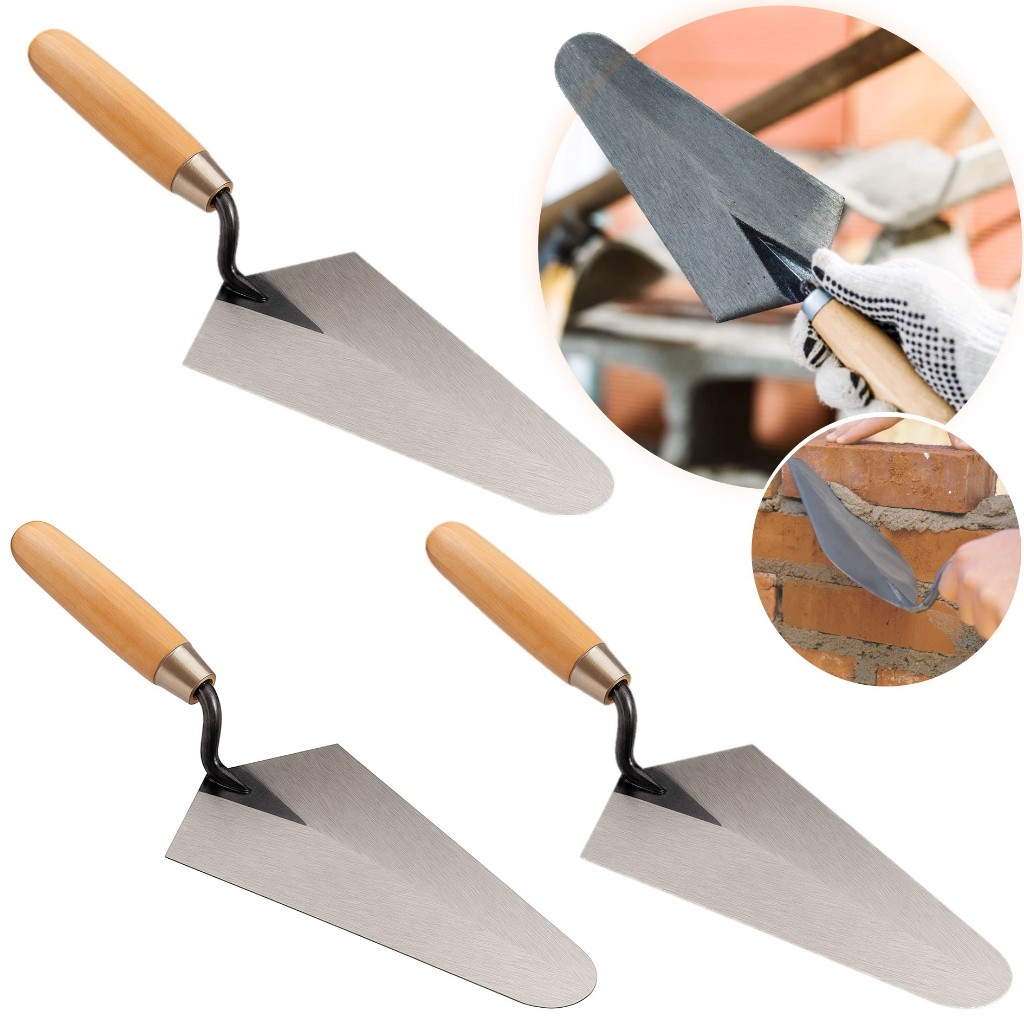 Kit 3 Colher Pedreiro 10 Polegadas Profissional Aço Carbono