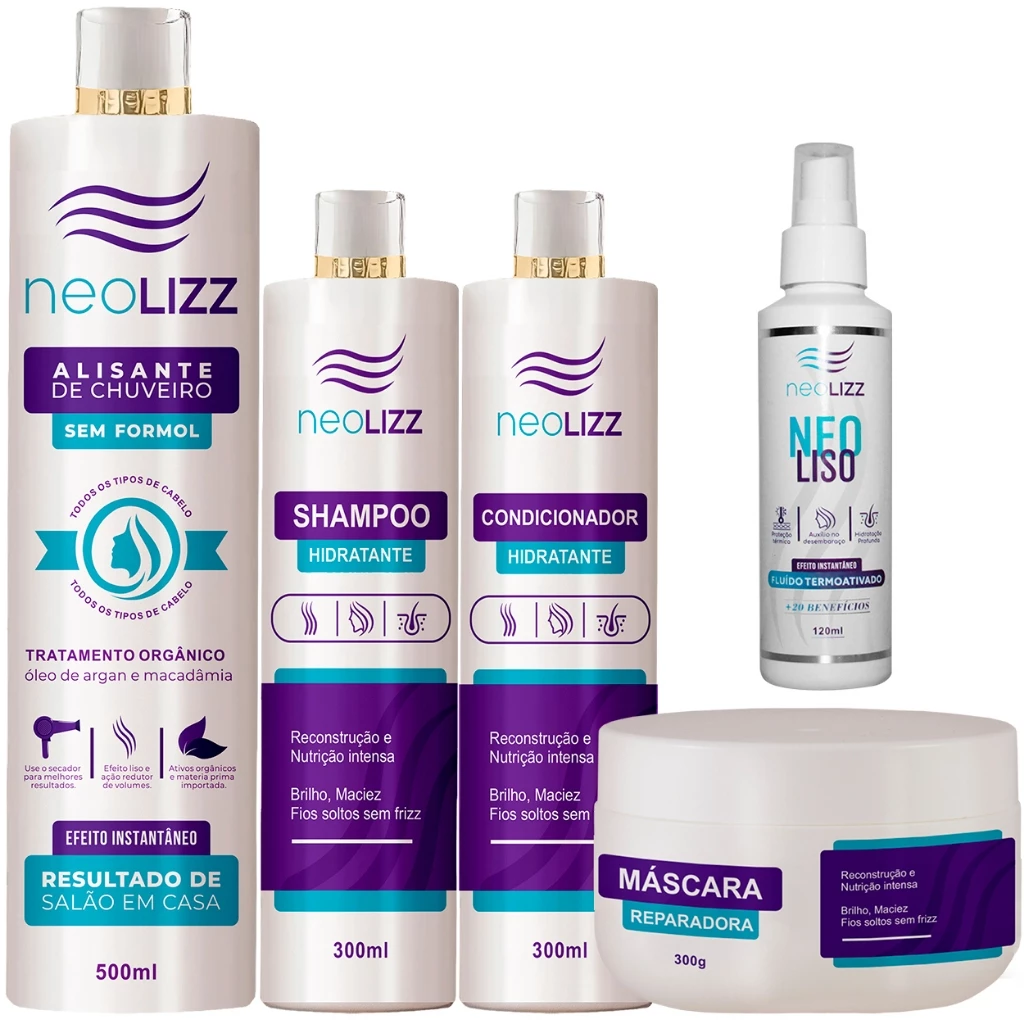Selagem de Chuveiro + Kit Hidratação Neolizz – Cabelo Perfeito com Hidratação Profunda! — imagem 1