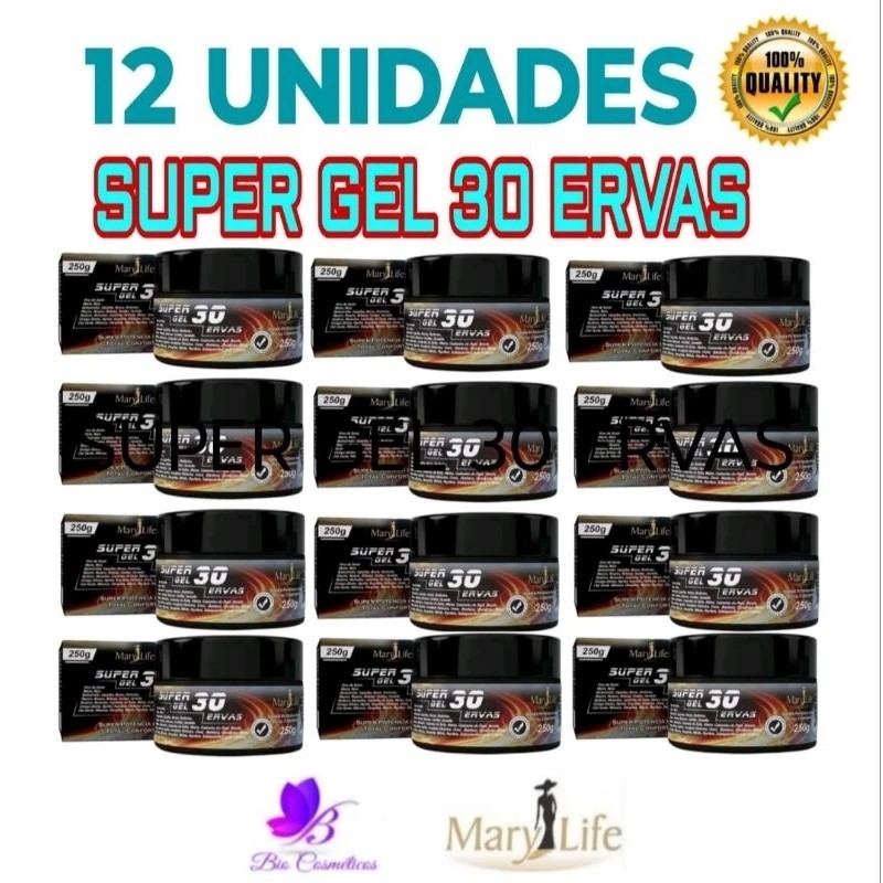 12 und Super Gel 30 Ervas Pote 250g Mary Life