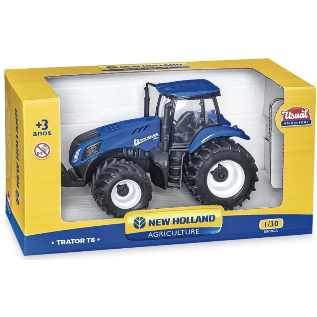 Trator New Holland Agriculture T8 Réplica Original - Usual Brinquedos