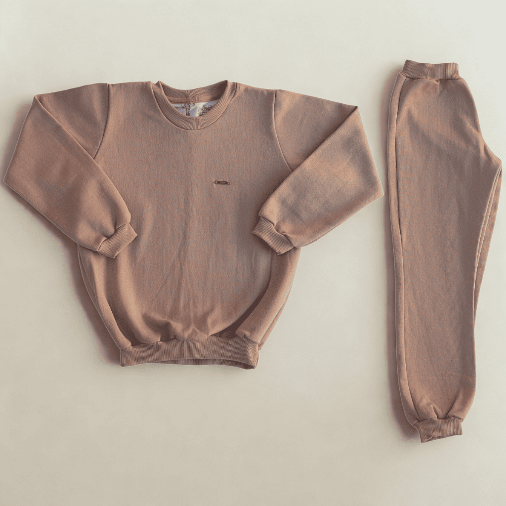 Moletom Flanelado Conjunto Básico Infantil Juvenil Calça e blusa com Suador Masculino Feminino