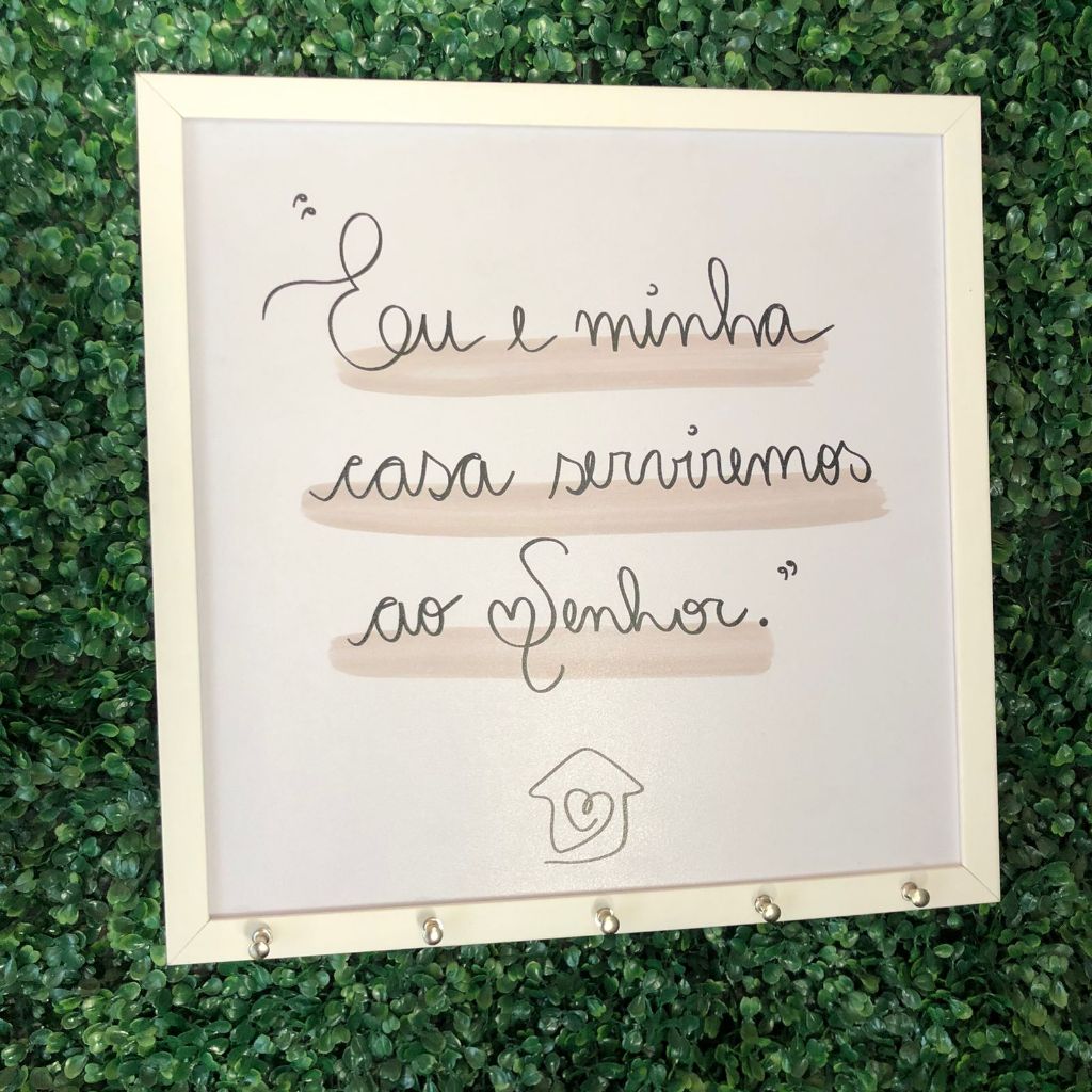 Quadro decorativo cobre caixa de luz PORTA CHAVES com moldura 43x43 Eu e minha casa (casa)sala/quarto/cozinha/decoração