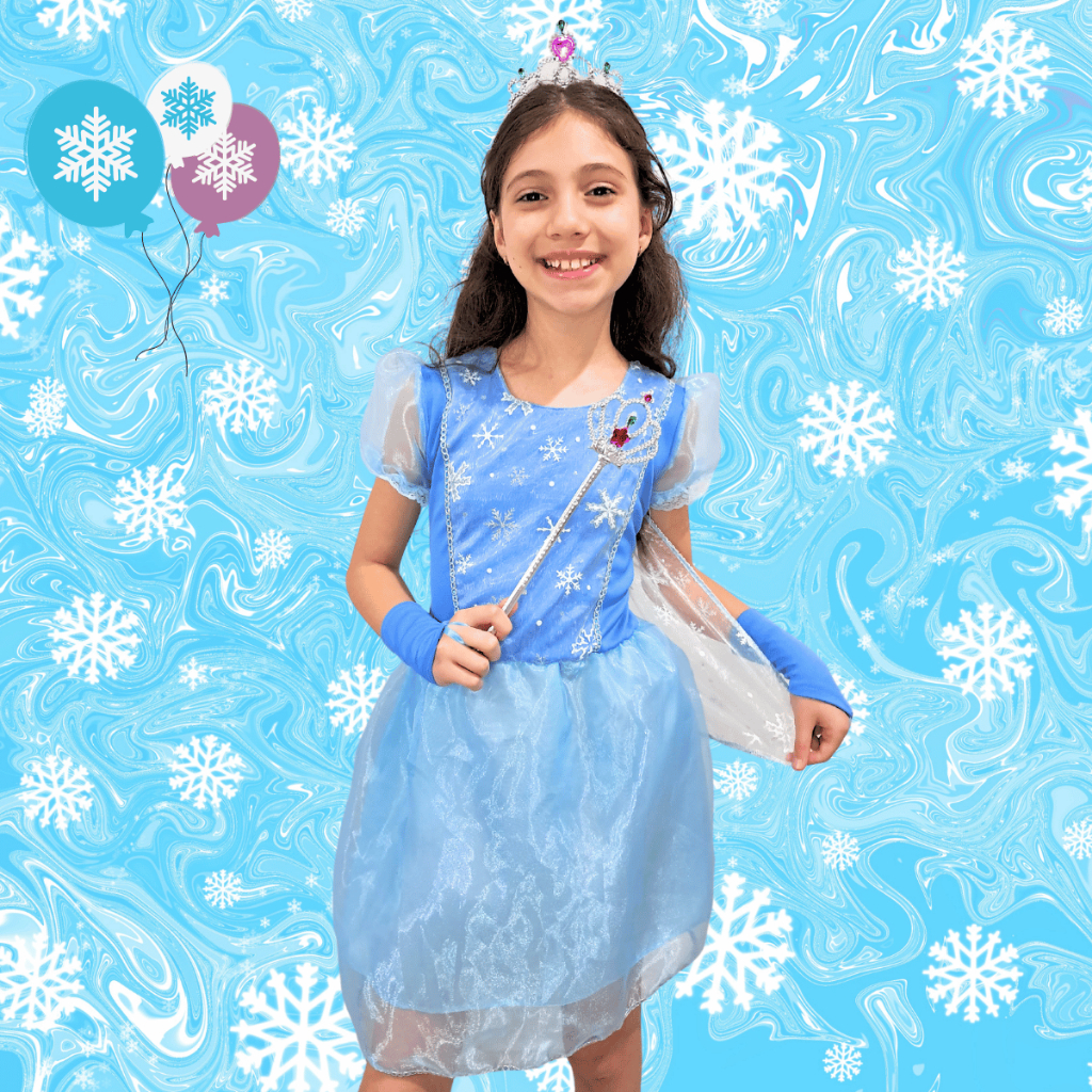 Vestido Fantasia Menina Infantil Curto Elsa Frozen Com Capa e Acessórios Kit Varinha Coroa Luva
