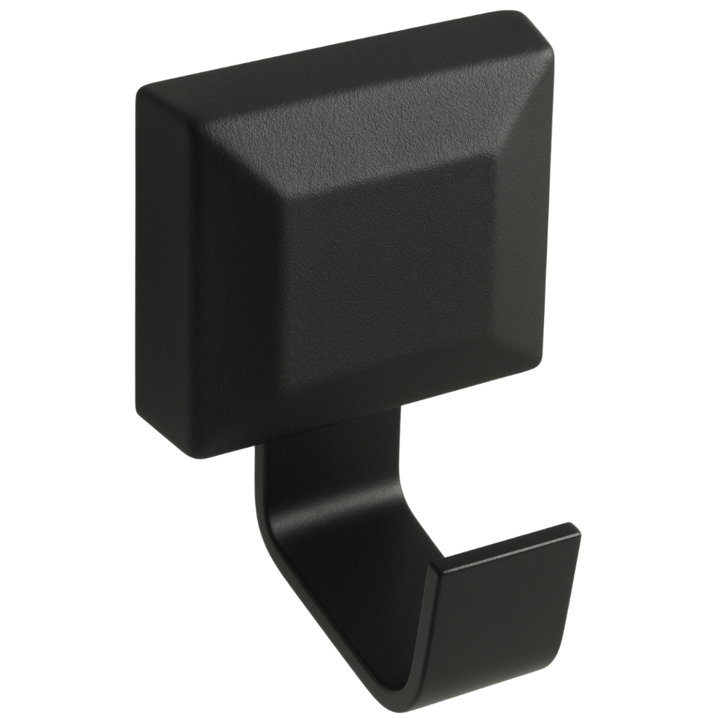 Cabide De Toalha Para Banheiro Lavabo Com Fixaçao Dupla Face Master Preto Fosco