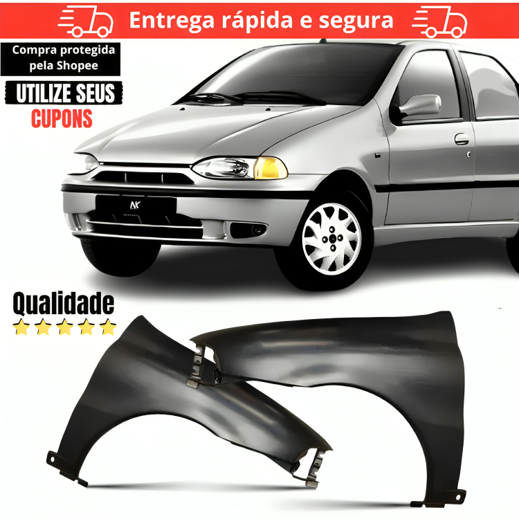 Par/Un Paralama Dianteiro Palio G1 Siena 1996 97 98 99 2000 Lameiro Para Lama em Oferta na Shopee