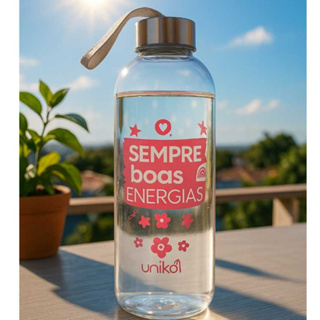 Garrafa de Água 1 Litro de Vidro Garrafa para geladeira Sempre Boas Energias Garrafa frase Garrafa presente em Oferta na Shopee