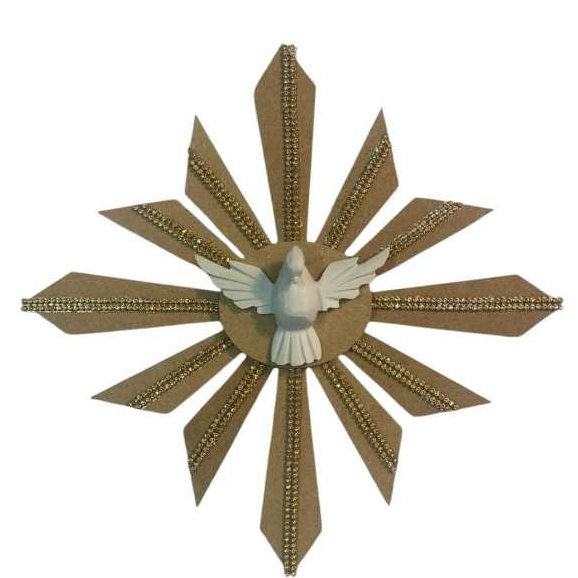 KIT MDF CRU DO EXPLENDOR DIVINO ESPIRITO SANTO 20CM COM DIVINO DE RESINA,DECORAR COMO QUISER