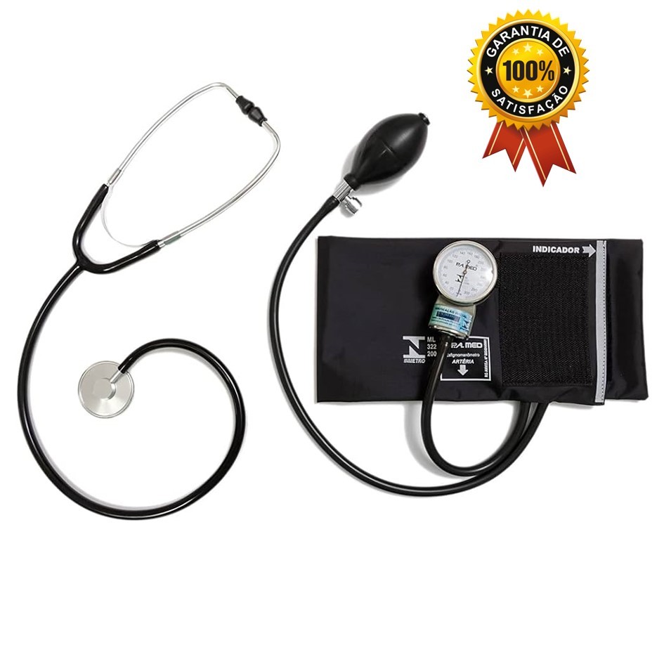 kit Aferir pressão Esteto e Aparelho Pressão Pamed Cores