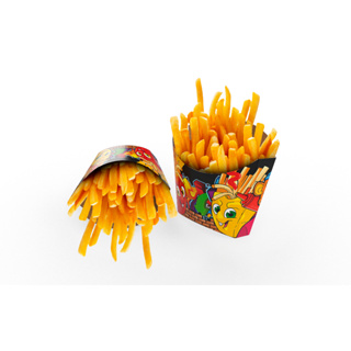 100 - Embalagem Caixa Batata Fritas Aberta Delivery Al-g08 em Oferta na Shopee