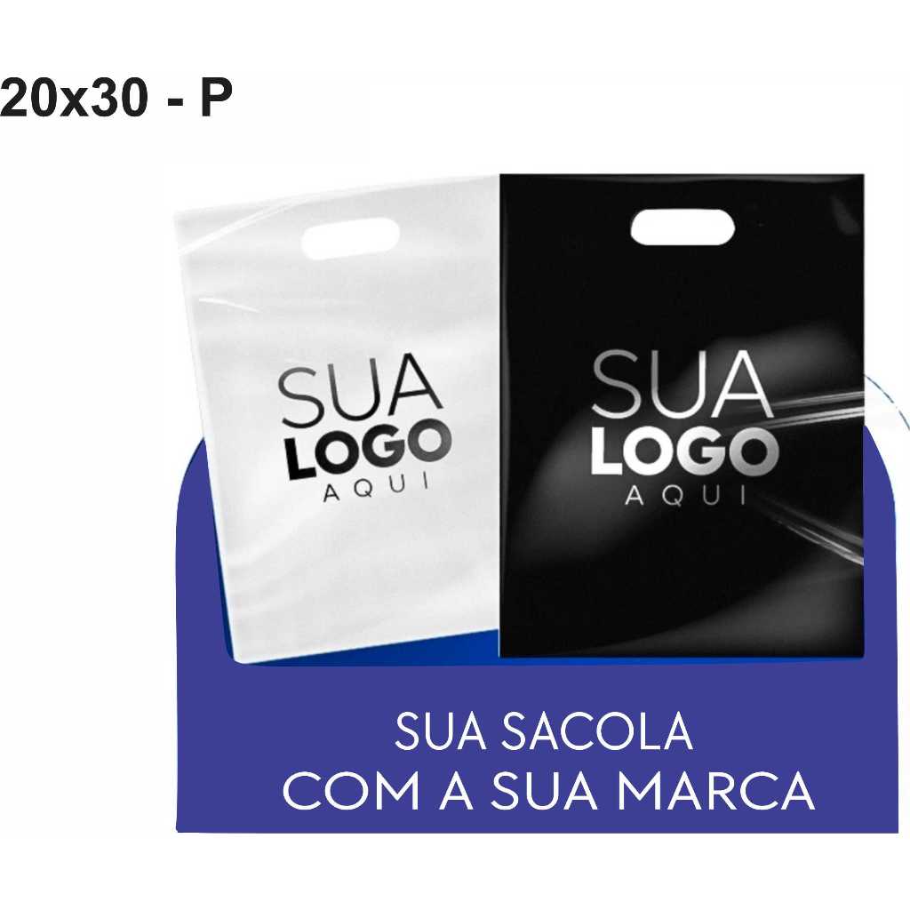 Sacolas 20x30 para Loja com sua logomarca Tamanho P ideal para óticas e bijus