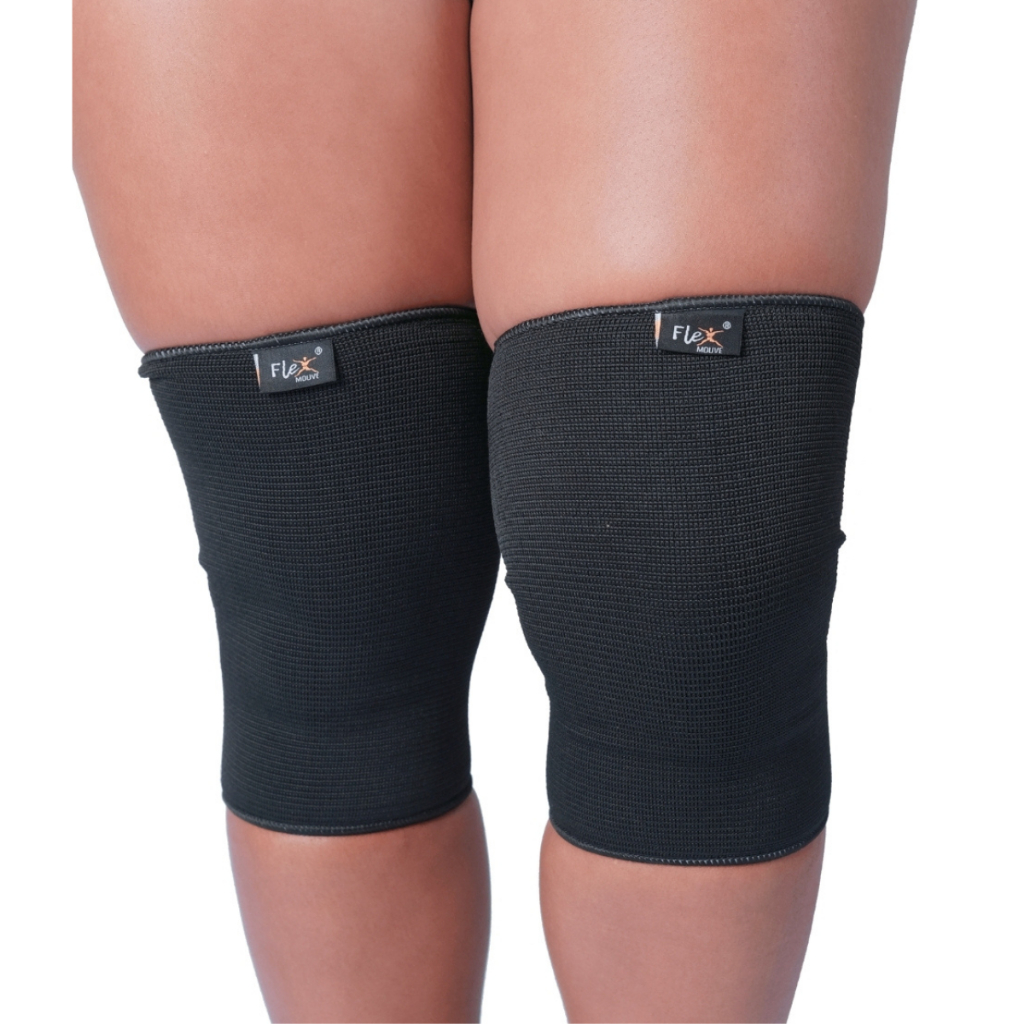 Joelheira Elástica Par Compressão Lisa Paleta Fechada Esportiva Tecido Elástico Treino Reforço em Oferta na Shopee