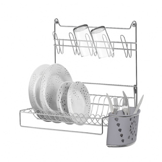 Escorredor Pratos Dobrável De Parede Com Porta Copo E Talher N393 em Oferta na Shopee