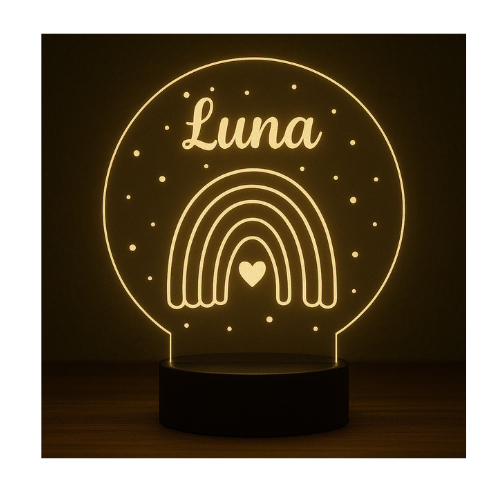 Luminária de Mesa de LED 3D Criativa Luz Noturna Decorativa arco iris 7 cores diferentes