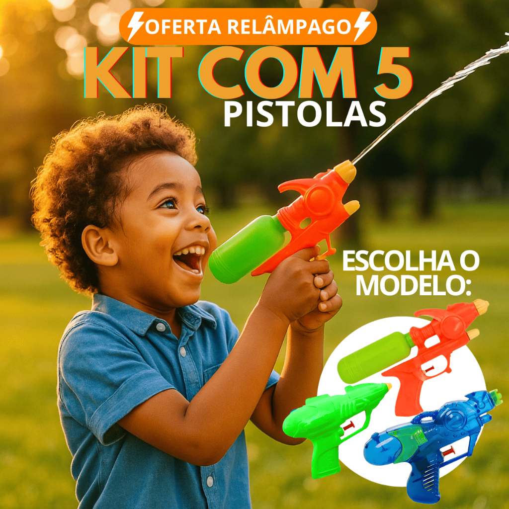Kit 5 Arminha Pistola de Agua Lanca Agua Brinquedo de Piscina Diversao Garantida