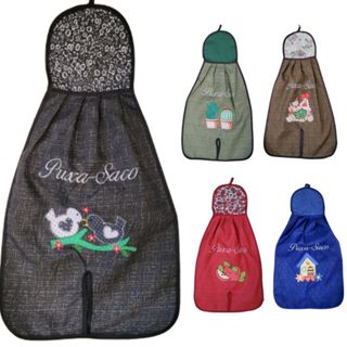 Kit 2 Puxa Saco GRANDE Estampas Variadas Bordado Aplic Cozinha Lavanderia - Envio Rápido em Oferta na Shopee