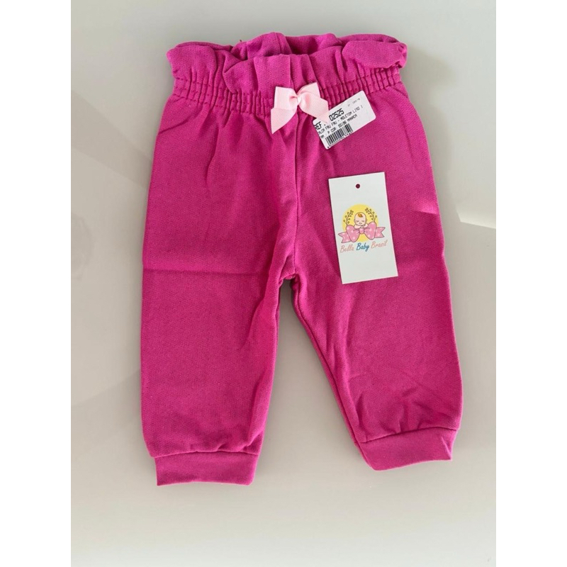 Calça fru fru de moletom flanelada para bebê meninas PMG em Oferta na Shopee