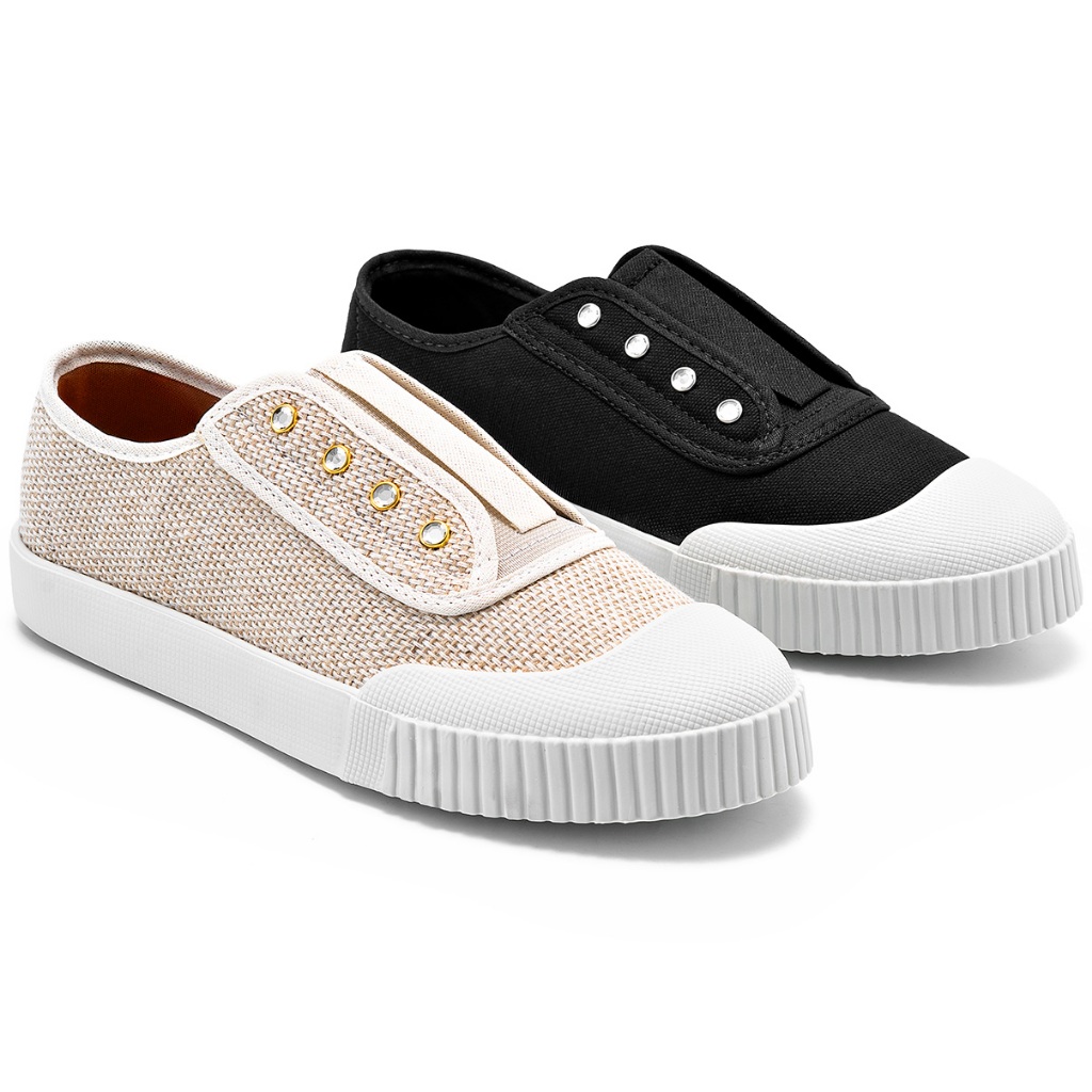 Tênis Feminino Lumiss Lona Elástico Calce Fácil Sola Baixa Confortável em Oferta na Shopee